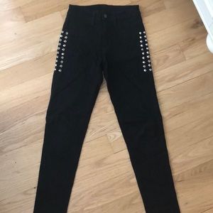 carmar black high waisted jeans with studs